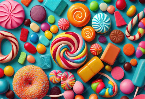 Premium AI Image | Colorful Candy Background with lots of different candies
