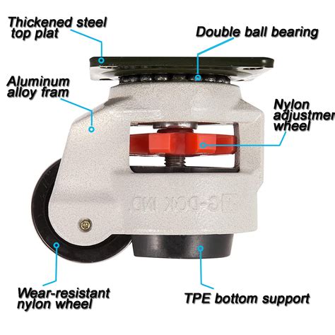 Buy lesolar Retractable Leveling Machine Casters 4 Pack Self Leveling ...