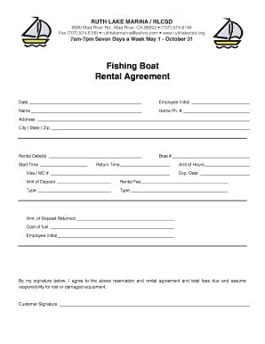NC Thirsty Fish Marina Slip Rental Form - Fill Online, Printable ...