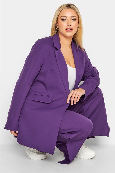 Plus Size Purple Tailored Blazer | Yours Clothing