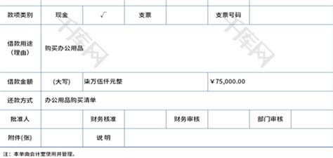公司借款申请单Excel模板_千库网(excelID：172259)