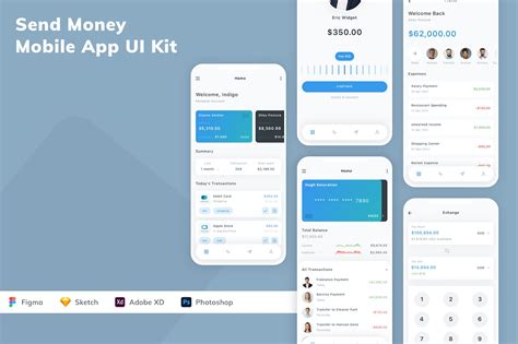 汇款转账应用程序App界面设计UI套件 Send Money Mobile App UI Kit – 设计小咖