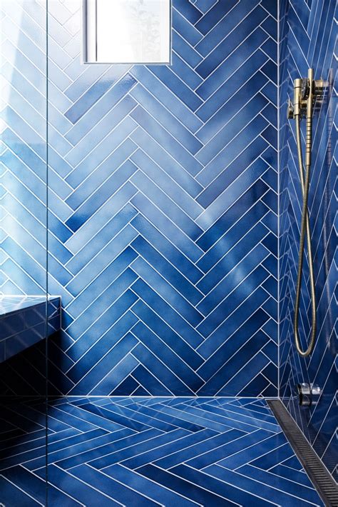 Amazing blue shower made with Made a Mano Cristalli lava stone tiles ...