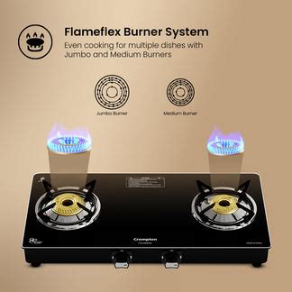 Shop Crompton FlameMaster 2 Burner 65 cm Glass Cooktop Cooktop Online ...