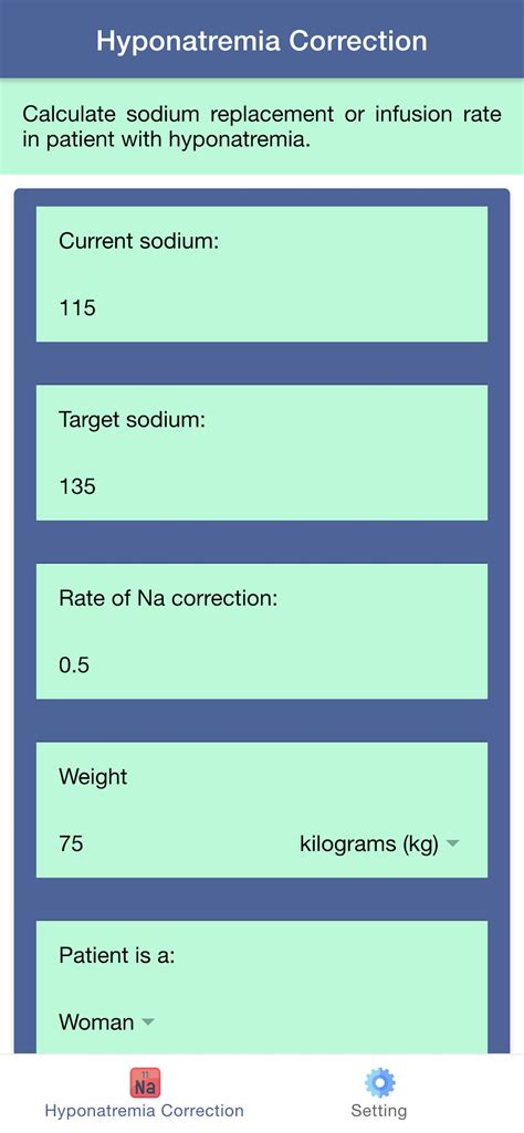 Hyponatremia Correction Rate APK do pobrania na Androida