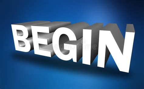 The Word BEGIN in Clear Blue Sky Stock Illustration - Illustration of ...