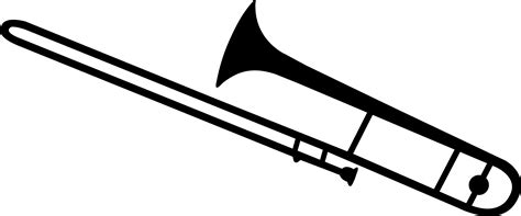Black Trombone Silhouette - Trombone Black And White Png Clipart - Full ...