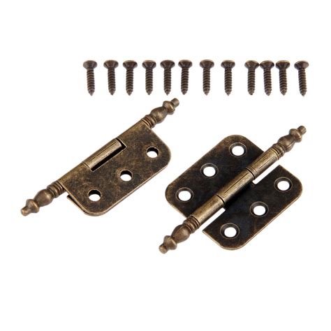 Dophee 2Pcs 35x70mm Antique Bronze Iron Crown Head 6 Holes Hinges for ...