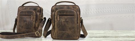 Buy Goatter Men's Hunter Leather 11”Inch Multi Pocket Messenger Bags ...