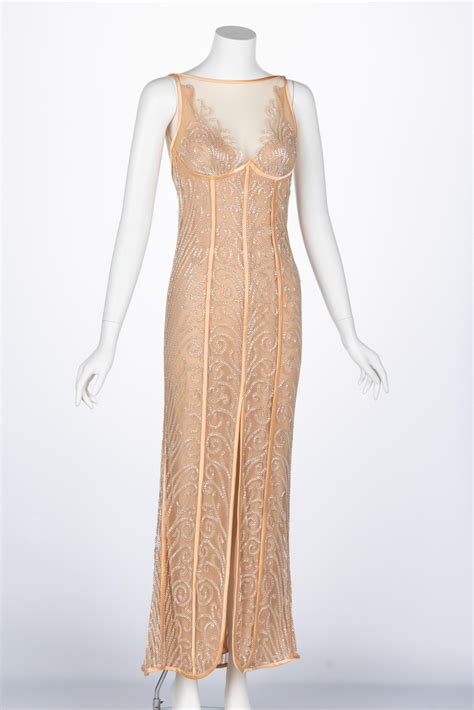 Bob Mackie Extraordinary 1990s Art Deco Beaded Gown For Sale at 1stDibs ...
