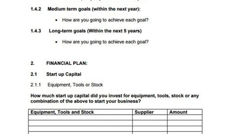 Business Plan Sample PDF 的图像结果