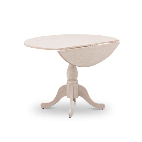 Buy East West Furniture DMT-ABC-TP Round small table Linen White Color ...