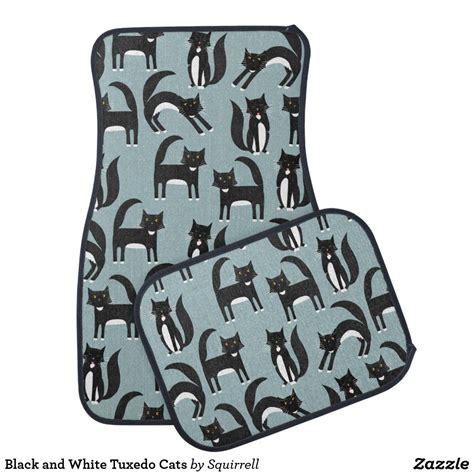 Black and White Tuxedo Cats Car Floor Mat | Zazzle | Black and white ...