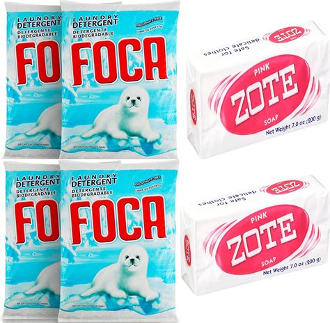 Amazon.com: Bundle of Foca Laundry Detergent 4 Bag 500gr ea and Zote ...