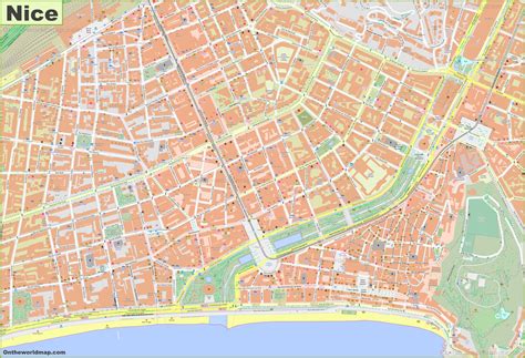 Detailed map of Nice City Centre - Ontheworldmap.com