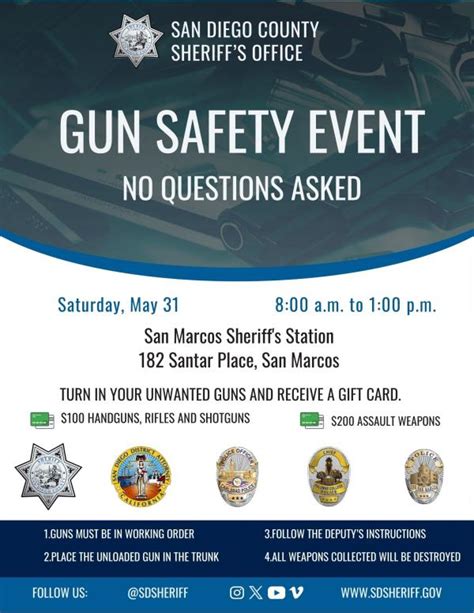 Gun Safety Event - San Marcos | News Release | San Diego County Sheriff