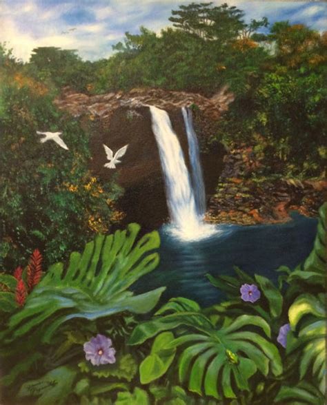 Hawaiian Waterfall - Large Art Prints by Janet Simmons | Buy Posters ...