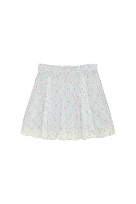 LoveShackFancy Tween Solena Skirt in Chapparal Blue | REVOLVE