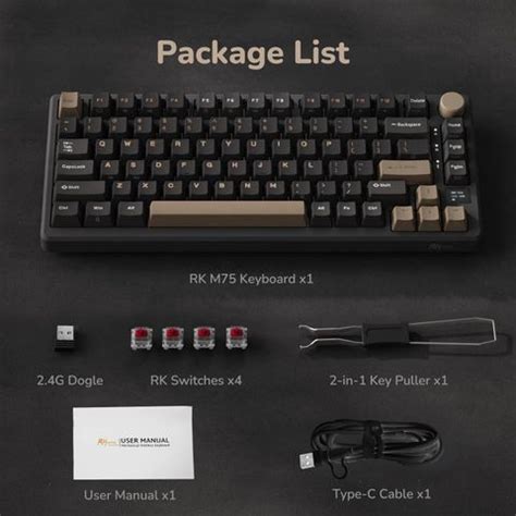 RK ROYAL KLUDGE RK M75 Wireless (Phantom) Bluetooth, Wireless Laptop ...