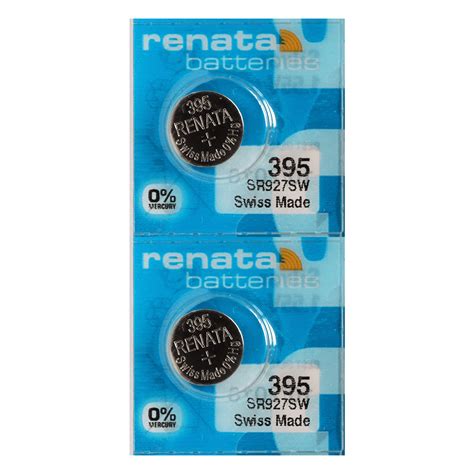 Renata 395 SR927SW Batteries - 1.55V Silver Oxide 395 Watch Battery (2 ...