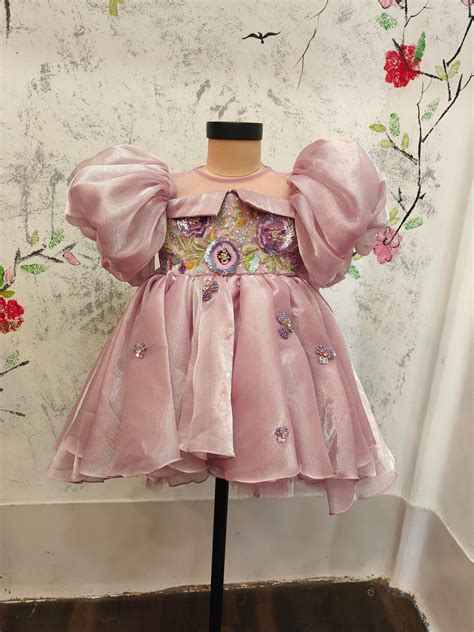 Floral Embroidered Onion Pink High Low Gown – Lil Angels