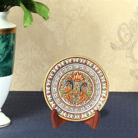 Buy Handicrafts Paradise Marble Plate (6 inch, Multicolour) Online at ...