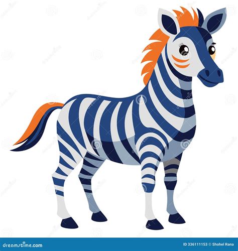 Zebra Clipart For Coloring Page And Multicolored Illustration. Baby ...