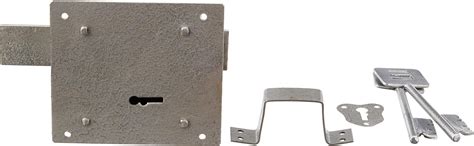 Buy Harrison Alloy_Steel H-0579 Iron Three Lever Godown Lock Set ...