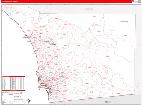 San Diego Ca Zip Code Map - Map Of Rose Bowl
