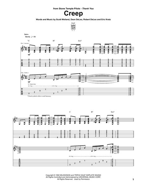 Creep by Stone Temple Pilots - Guitar Tab - Guitar Instructor