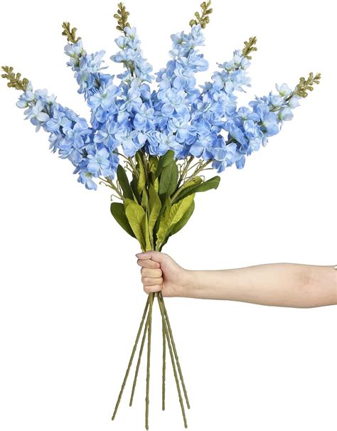 Amazon.com: Jieowvhc 6PCS Blue Snapdragon Artificial Flowers Light Blue ...