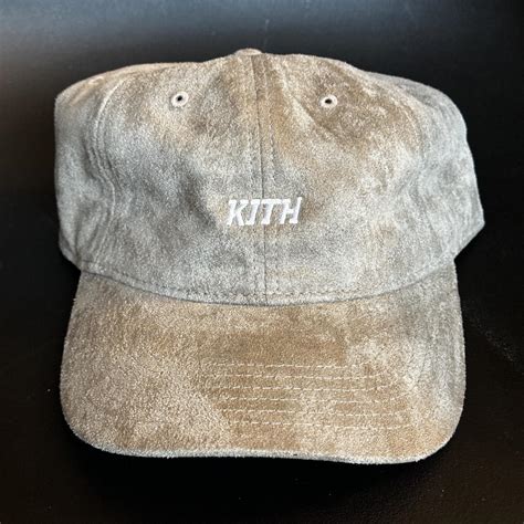 Kith NYC Script Logo Sueded Hat in Khaki Faux suede... - Depop