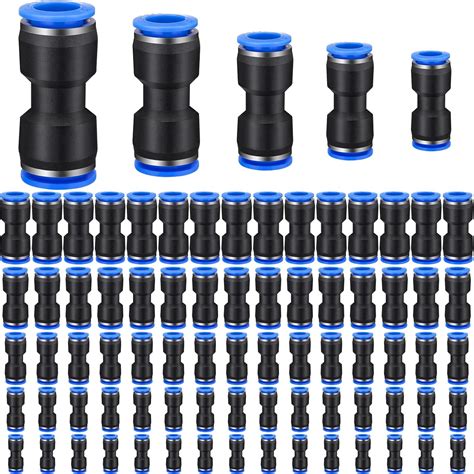 100-Piece Air Hose Fittings Set - Straight Push to Connect - 4-12 mm ...