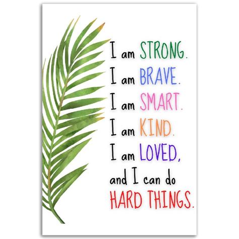 Children’s Affirmation Matte Poster, I Am Strong,i Am Brave,i Am Smart,i Am Kind,i Am Loved,and ...