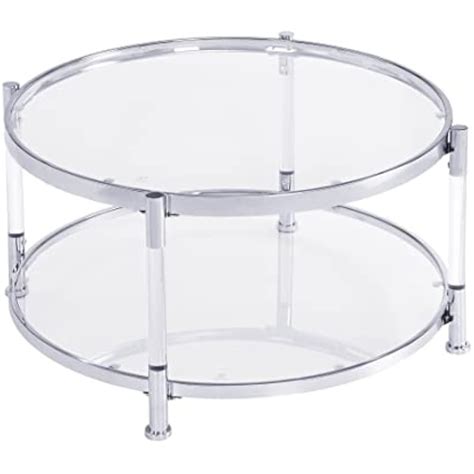 Buy Mbolyeer Contemporary Silver Coffee Table, Round Coffee Table with ...