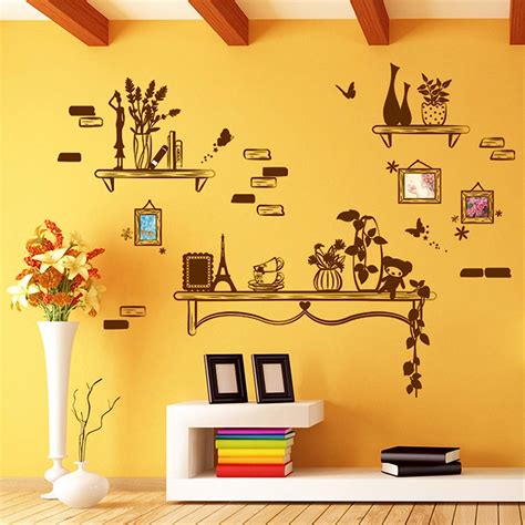 Amazon Brand - Solimo Wall Sticker for Living Room (Collectibles Shelf ...