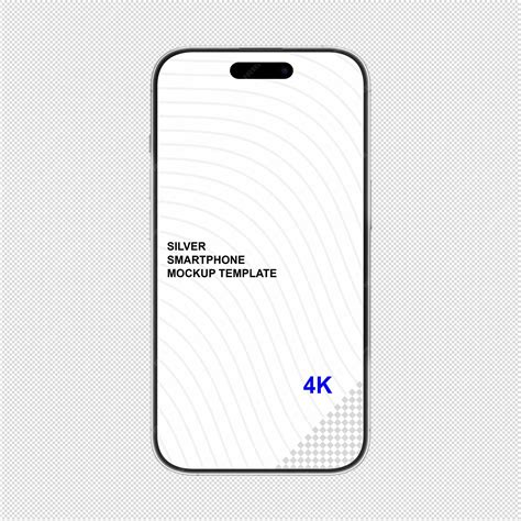 Iphone 17 pro mockup template without background and screen silver ...