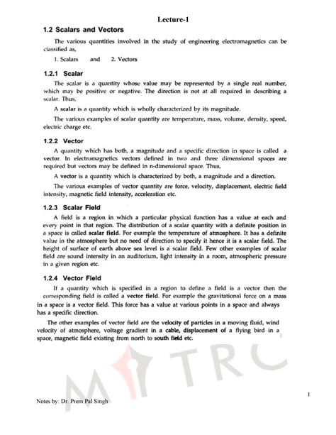 Unit-1 - Lecture Notes on EMFT - btech in computer science - Lecture ...