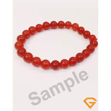 Buy Natural Lal Hakik Stone Bracelet 8 mm price - 350/- rs