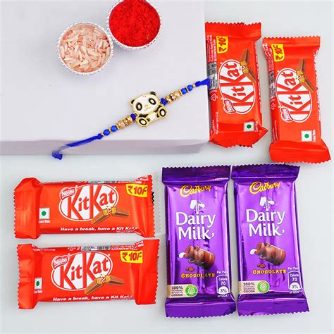 Send Panda Kids Rakhi with Chocolate Gift Pack Online | Rakhibazaar.com