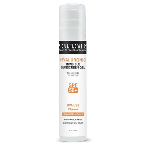 Soulflower Hyaluronic Sunscreen Ultra Light Gel with SPF 50+ & PA ...