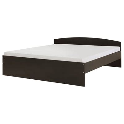 NODELAND bed frame with headboard, black-brown, 180x200 cm (707/8x783/4 ...