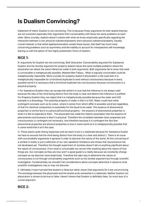 Dualism - A-Level Philosophy AQA Detailed 25 Mark Essay Plan ...