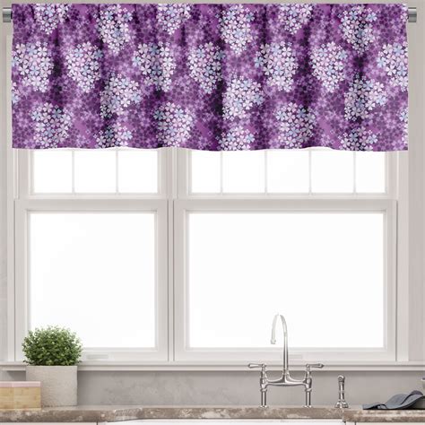 Ambesonne Flowers Window Valance, Hydrangea Lilacs Field, 54" X 18 ...