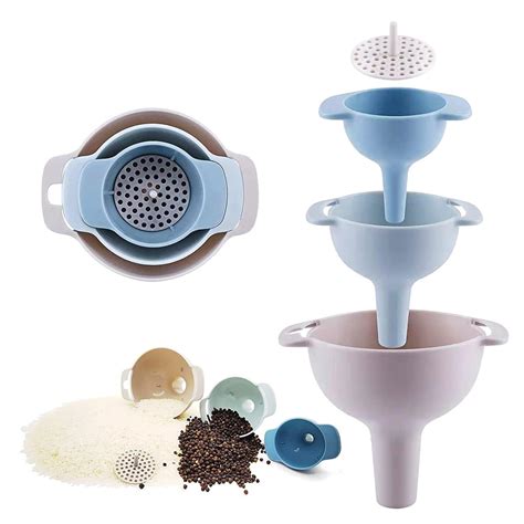 Buy Clazkit® 3-Piece Kitchen Funnel Set - Nested Funnels with Handle ...