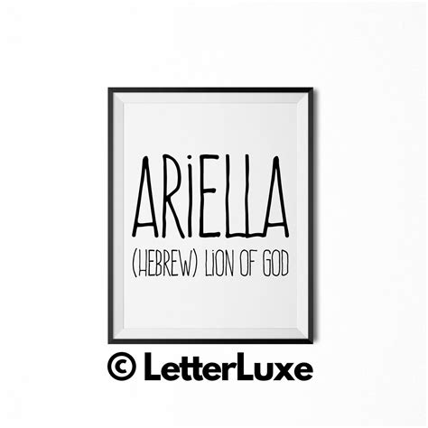 Ariella Name Meaning Art, Maeve Gift, Printable Baby Shower Gift ...