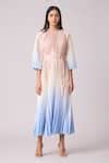 Buy Beige Polyester Round Neck Ariel Ombre Dress For Women by Scarlet ...
