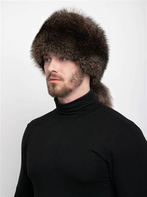 Davy Crockett Hat Daniel Boone Style Hat Grey Coonskin Real Raccoon Fur ...