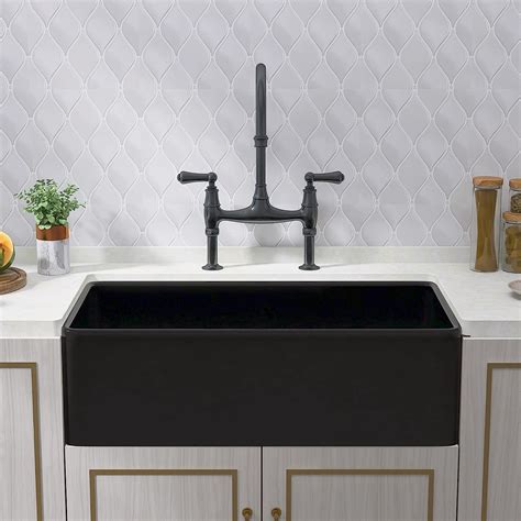 Black Farmhouse Sink 30 Inch x 18 Inch Fireclay Farmhouse Kitchen Sink ...