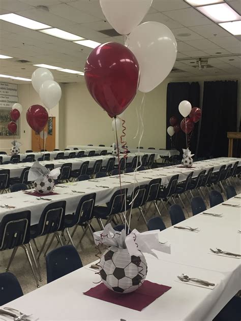 Soccer banquet centerpiece | Sports banquet decor, Table decorations ...